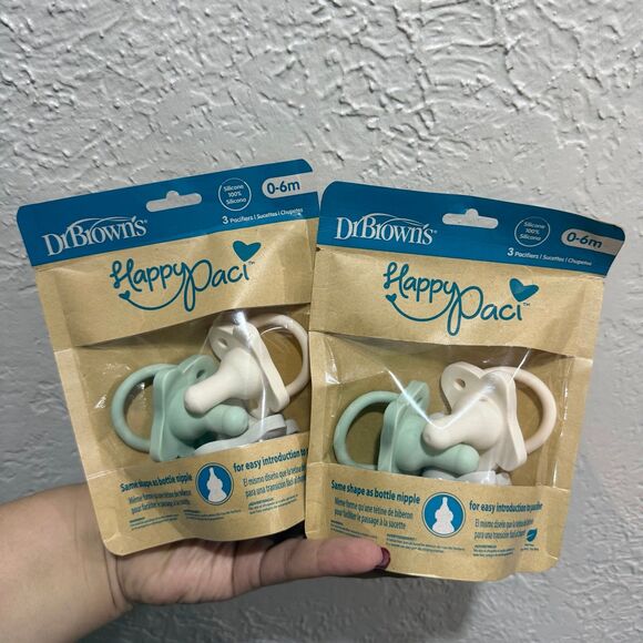Dr Brown Happy Paci Lot of 2 brand new 0-6 months - Picture 1 of 2
